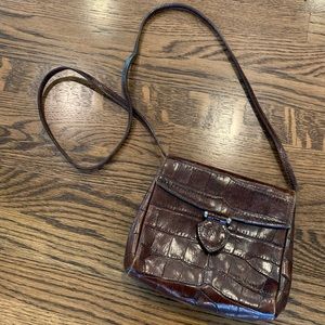 Furla vintage crossbody bag, brown “crocodile”